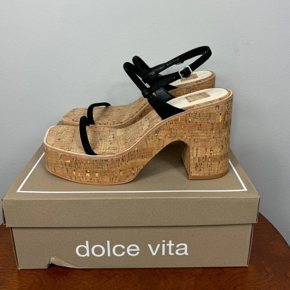 Dolce Vita Jodie Heels in Black Nubuck Size 11 - Picture 5 of 9